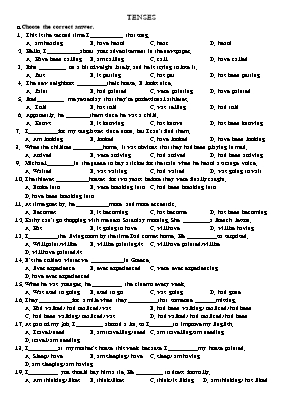 Bài tập tổng hợp Tenses